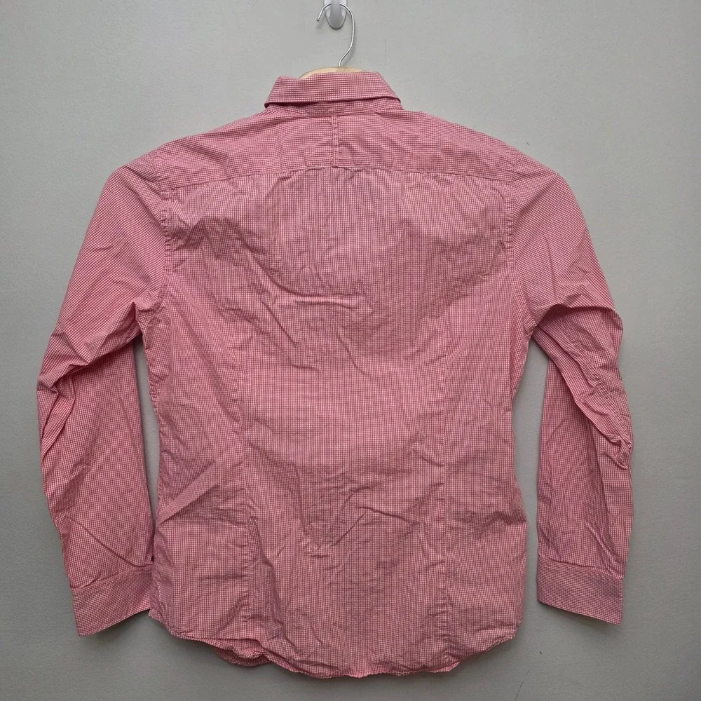 Banana Republic‎ Mens Softwash Tailored Slim Fit Red Gingham Button Down Shirt L